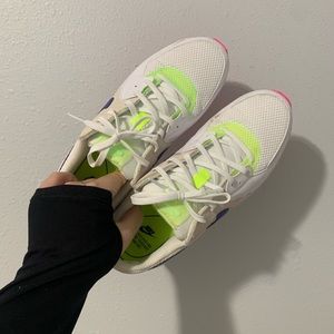 N I K E || air max excee in neon pink, yellow, blue and white.